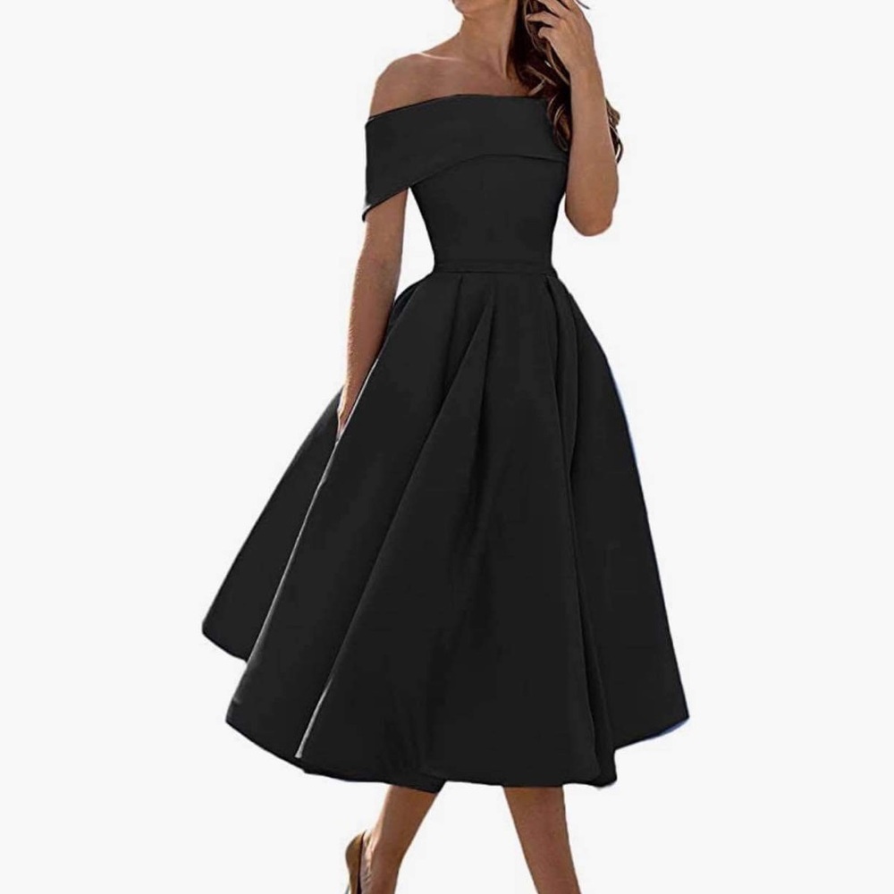 Women's Off The Shoulder Dresses Party Formal Dress Tea Length